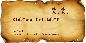 Kléber Kristóf névjegykártya